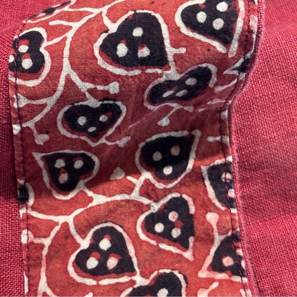 MAIWA Sz M Square Neck Contrasting Red Sleeveless Dress A-Line Buttons Back - Picture 12 of 12